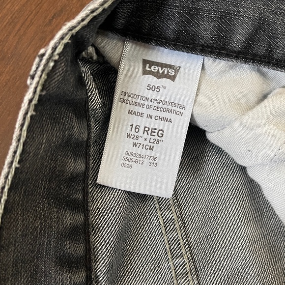 Levis 505 Regular Boys Men 16 Reg Blue Gray 28x25 - Picture 6 of 7